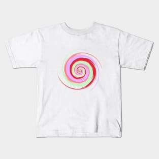 Colorful swirl - pink and red color Kids T-Shirt